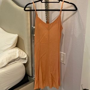 Orange slip dress with tie back
